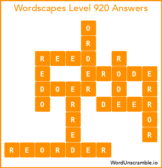 Wordscapes Level 920 Answers