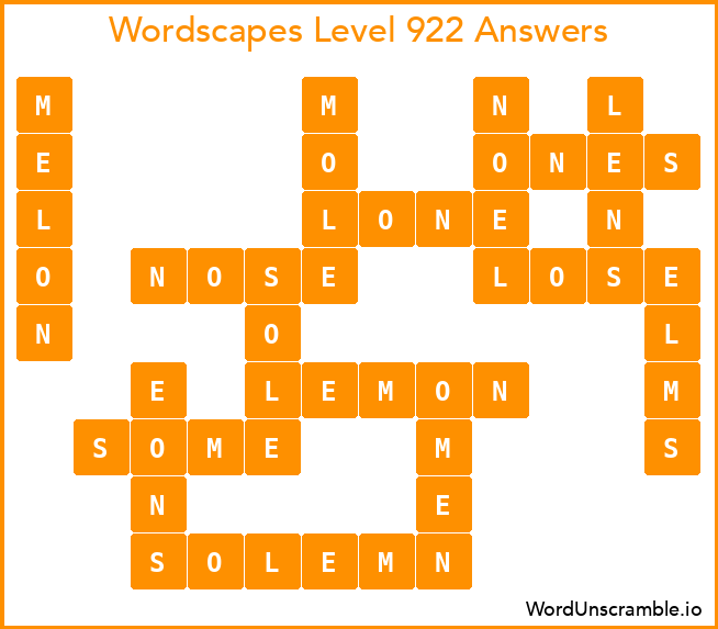 Wordscapes Level 922 Answers
