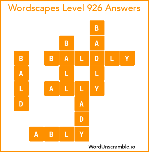 Wordscapes Level 926 Answers