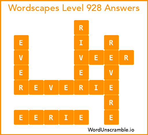 Wordscapes Level 928 Answers
