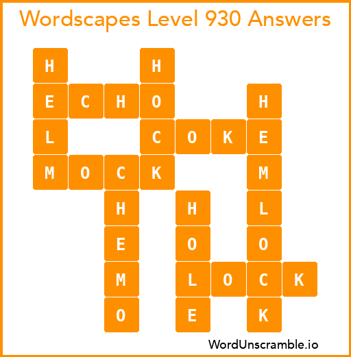 Wordscapes Level 930 Answers