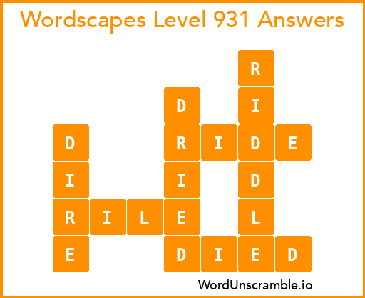 Wordscapes Level 931 Answers
