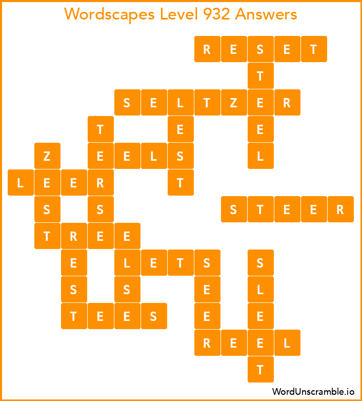 Wordscapes Level 932 Answers