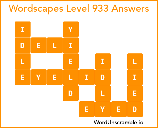 Wordscapes Level 933 Answers
