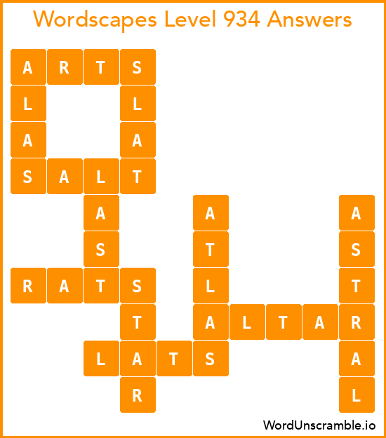 Wordscapes Level 934 Answers