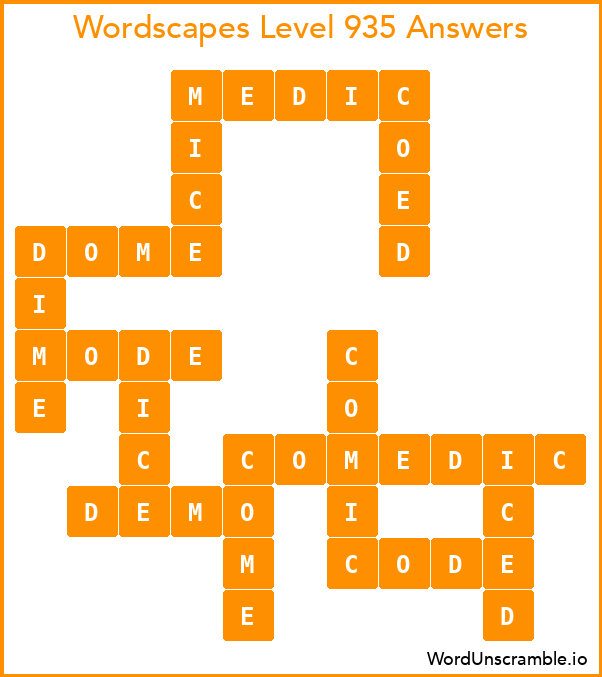 Wordscapes Level 935 Answers