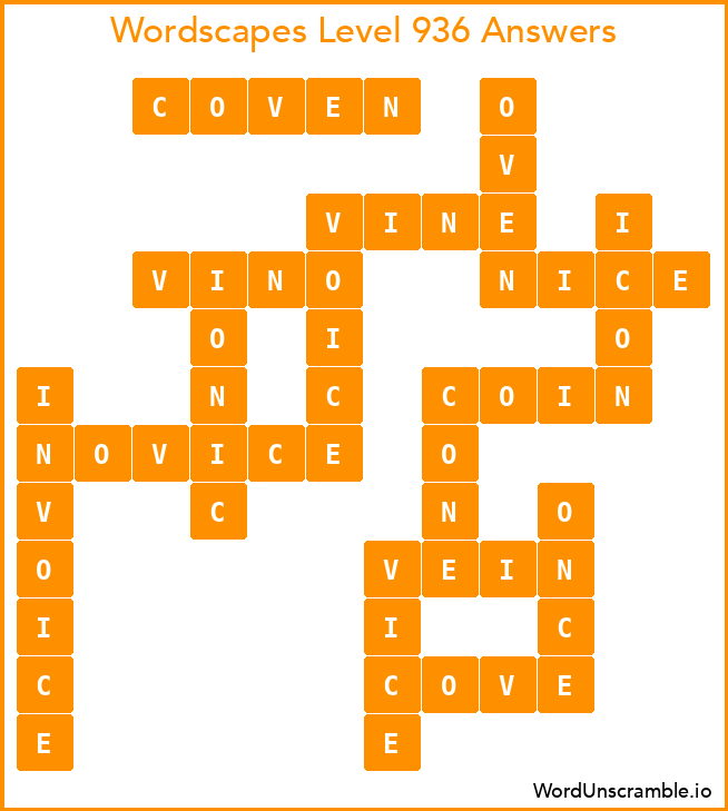 Wordscapes Level 936 Answers