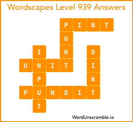 Wordscapes Level 939 Answers