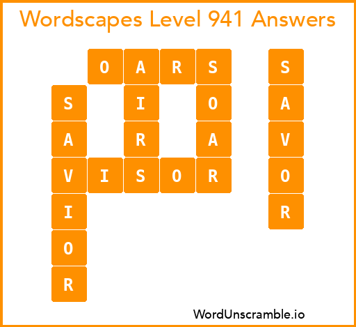 Wordscapes Level 941 Answers