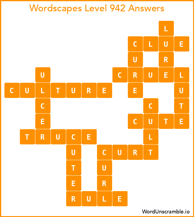 Wordscapes Level 942 Answers