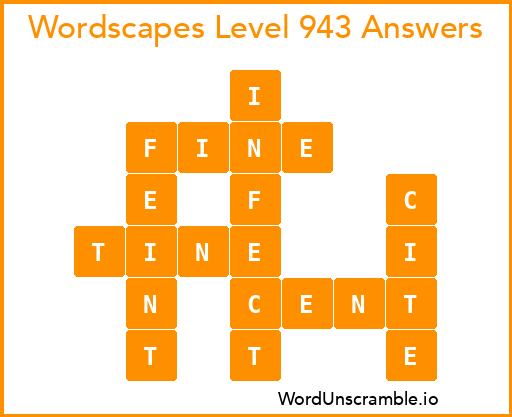 Wordscapes Level 943 Answers