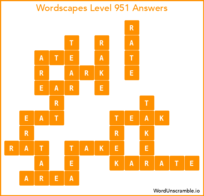 Wordscapes Level 951 Answers