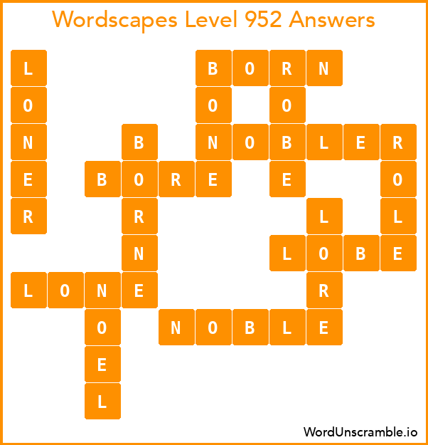 Wordscapes Level 952 Answers