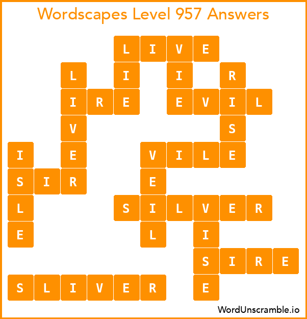 Wordscapes Level 957 Answers