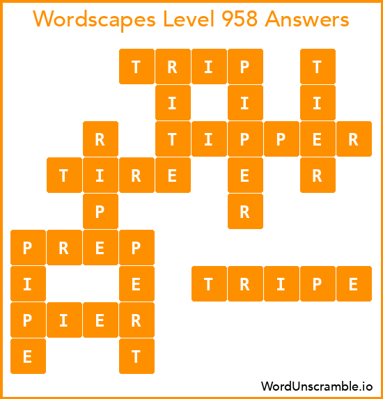 Wordscapes Level 958 Answers