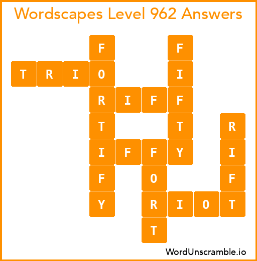 Wordscapes Level 962 Answers