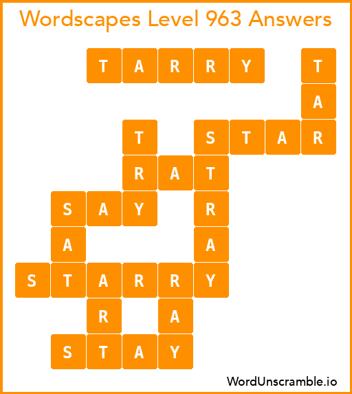 Wordscapes Level 963 Answers