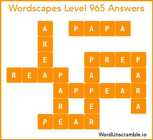 Wordscapes Level 965 Answers