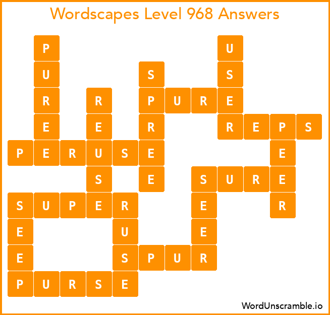 Wordscapes Level 968 Answers