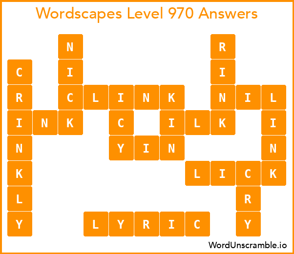 Wordscapes Level 970 Answers