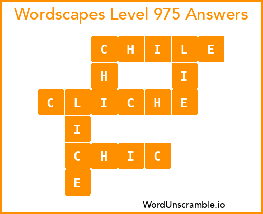 Wordscapes Level 975 Answers