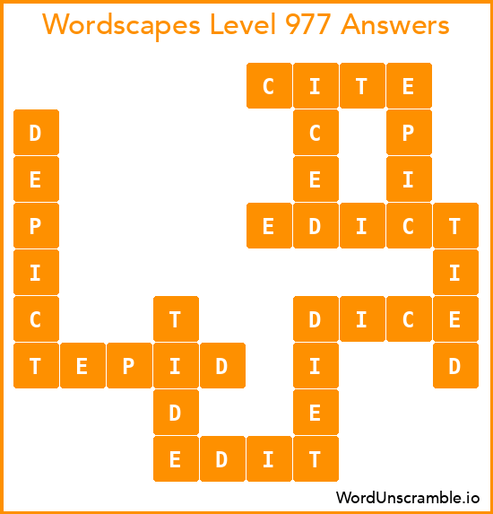 Wordscapes Level 977 Answers