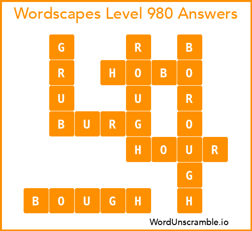 Wordscapes Level 980 Answers