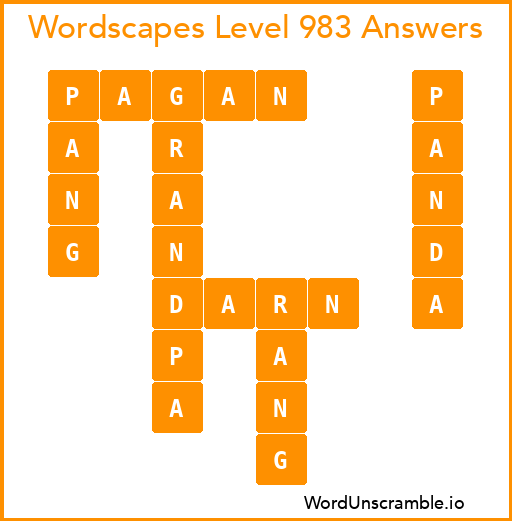 Wordscapes Level 983 Answers