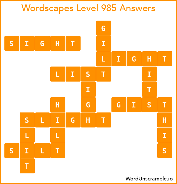 Wordscapes Level 985 Answers