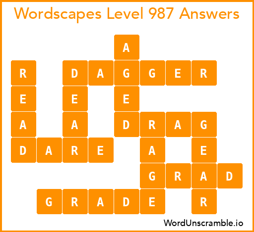 Wordscapes Level 987 Answers