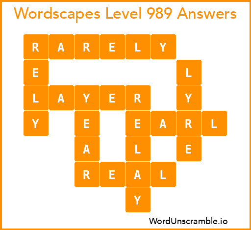 Wordscapes Level 989 Answers
