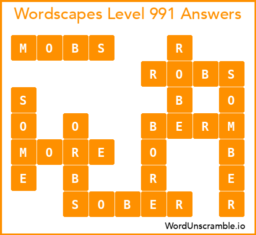 Wordscapes Level 991 Answers