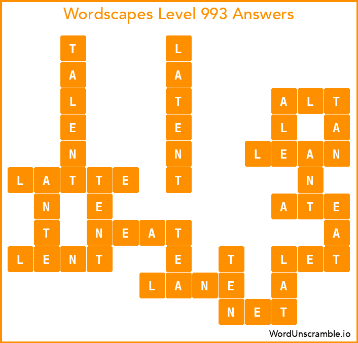 Wordscapes Level 993 Answers