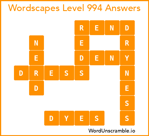 Wordscapes Level 994 Answers