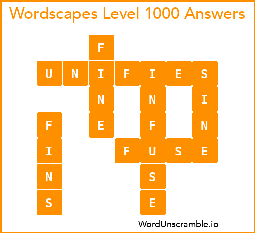 Wordscapes Level 1000 Answers