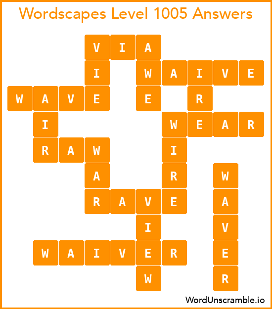 Wordscapes Level 1005 Answers