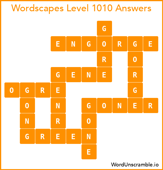 Wordscapes Level 1010 Answers