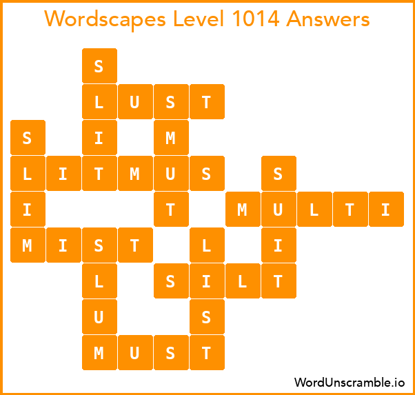 Wordscapes Level 1014 Answers