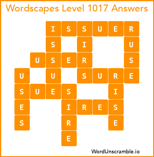 Wordscapes Level 1017 Answers