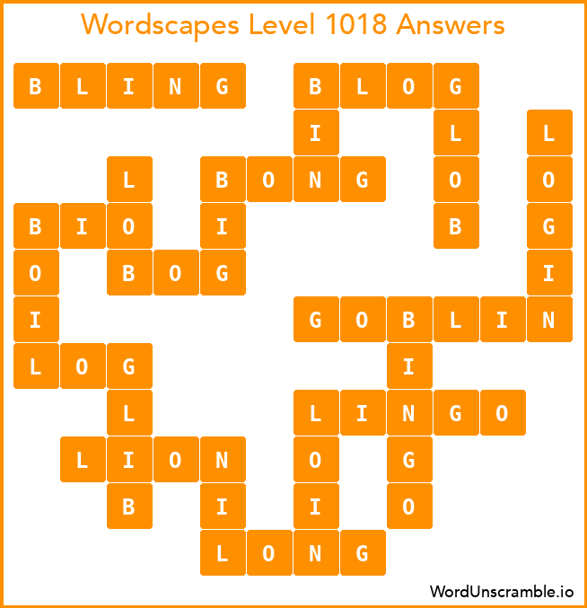 Wordscapes Level 1018 Answers