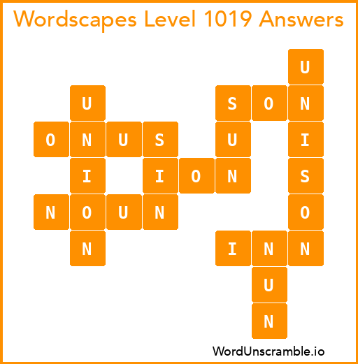 Wordscapes Level 1019 Answers