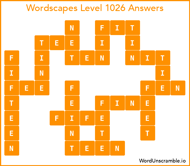 Wordscapes Level 1026 Answers