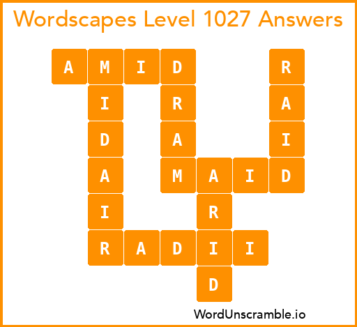 Wordscapes Level 1027 Answers