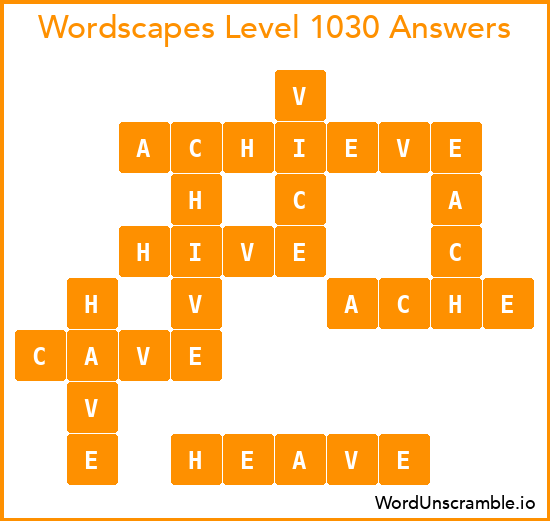 Wordscapes Level 1030 Answers