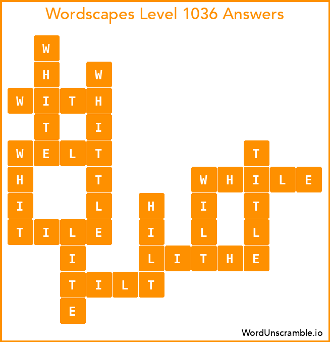 Wordscapes Level 1036 Answers