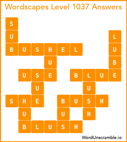 Wordscapes Level 1037 Answers