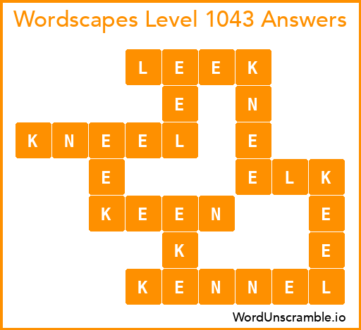 Wordscapes Level 1043 Answers