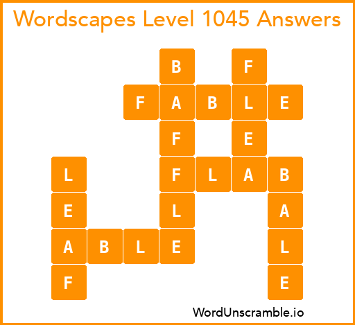 Wordscapes Level 1045 Answers