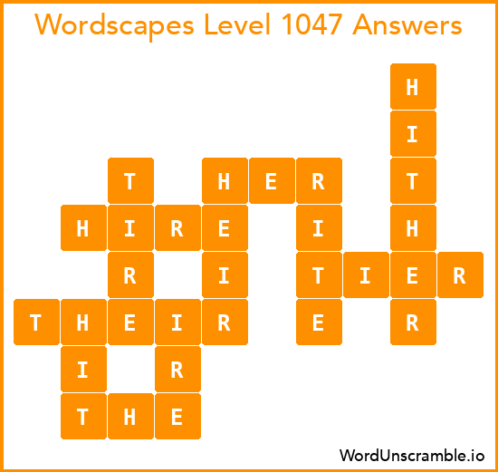 Wordscapes Level 1047 Answers