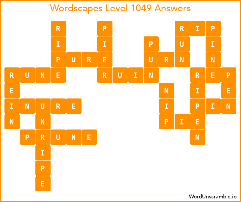 Wordscapes Level 1049 Answers